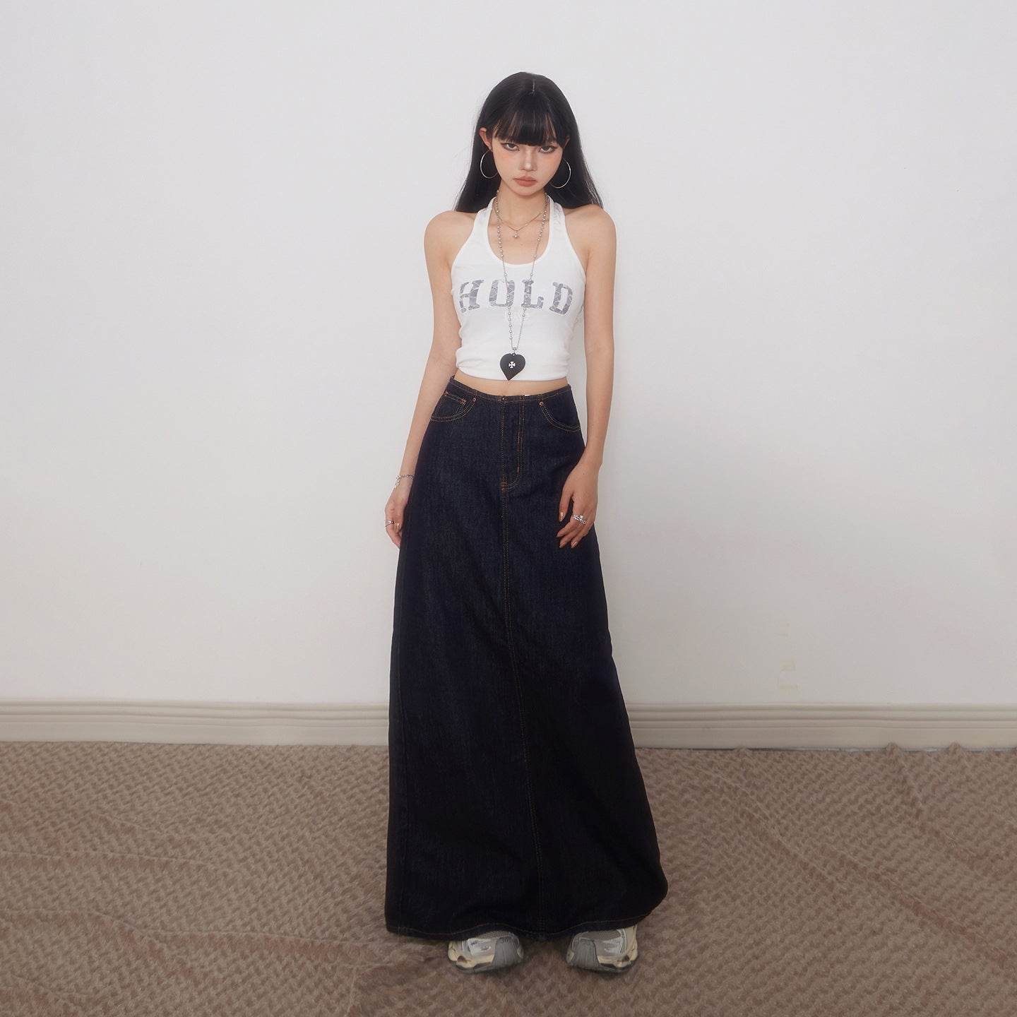 High-Waisted Slit Denim eprolo