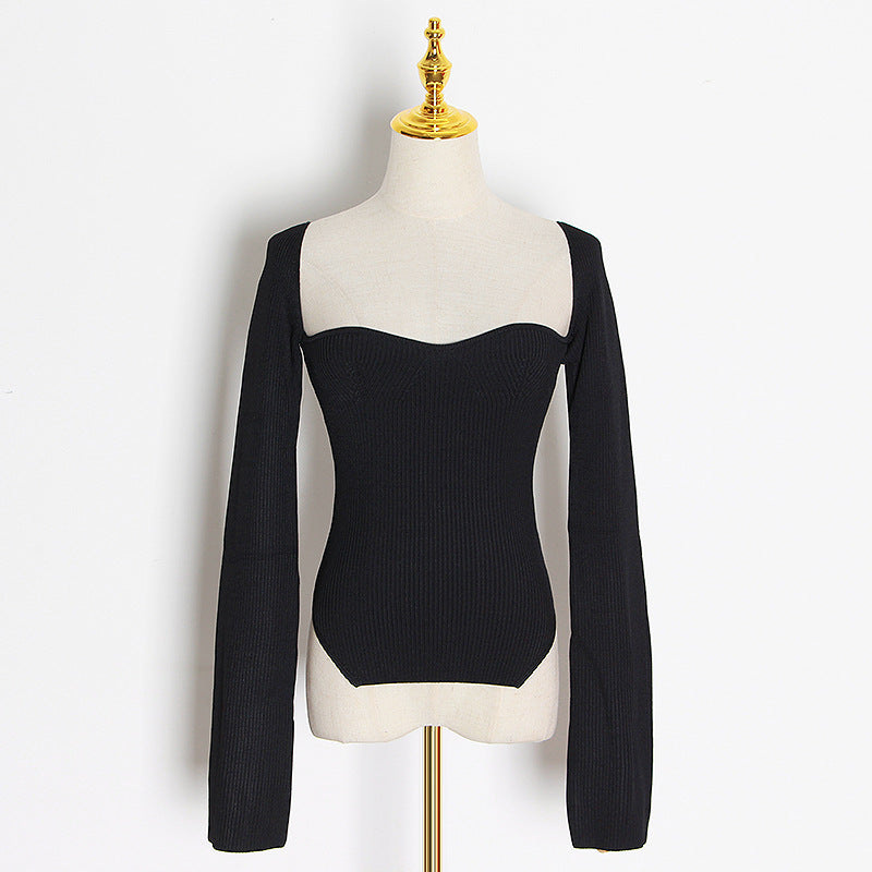 Heartfelt Curved Hem Knitted Sweater eprolo