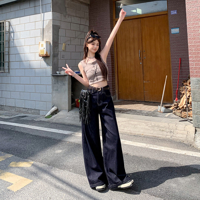 Loose Fit Wide-Leg Denim Trousers eprolo