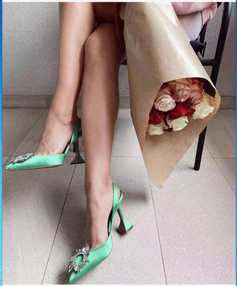 Luxury Crystal Slingback High Heels