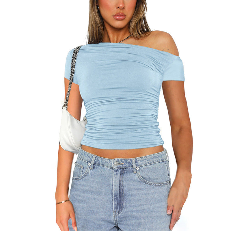 Off-the-Shoulder Shirred Top eprolo