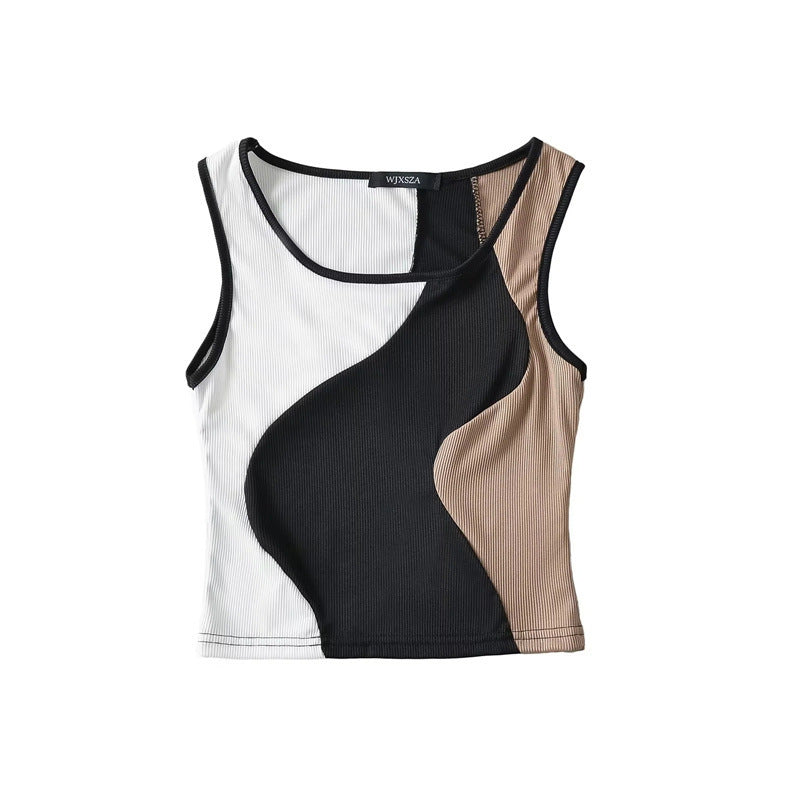 Wave block sleeveless Tank Top