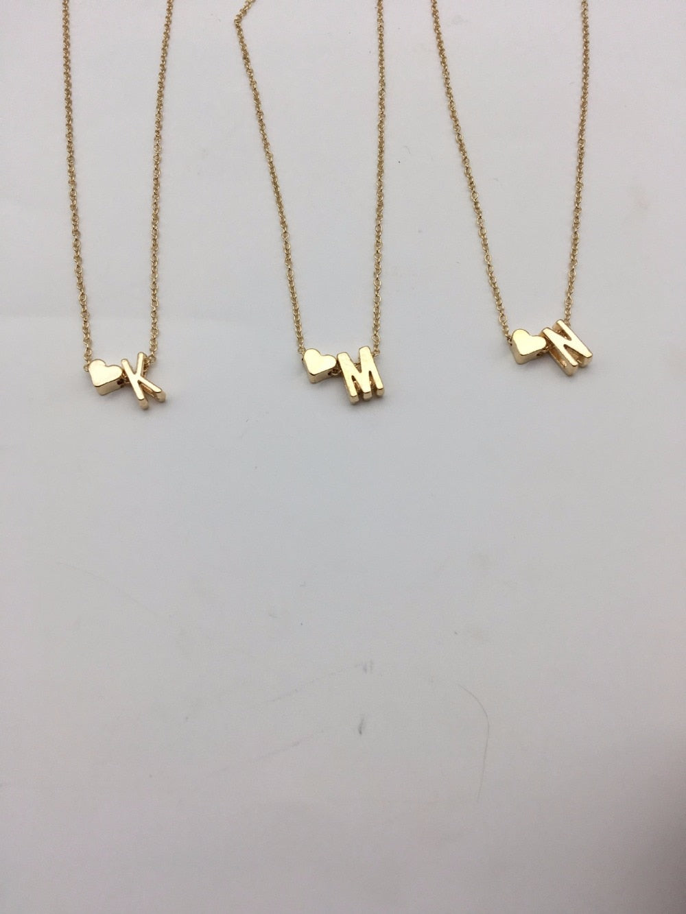 Dainty Heart+Initial Necklace eprolo