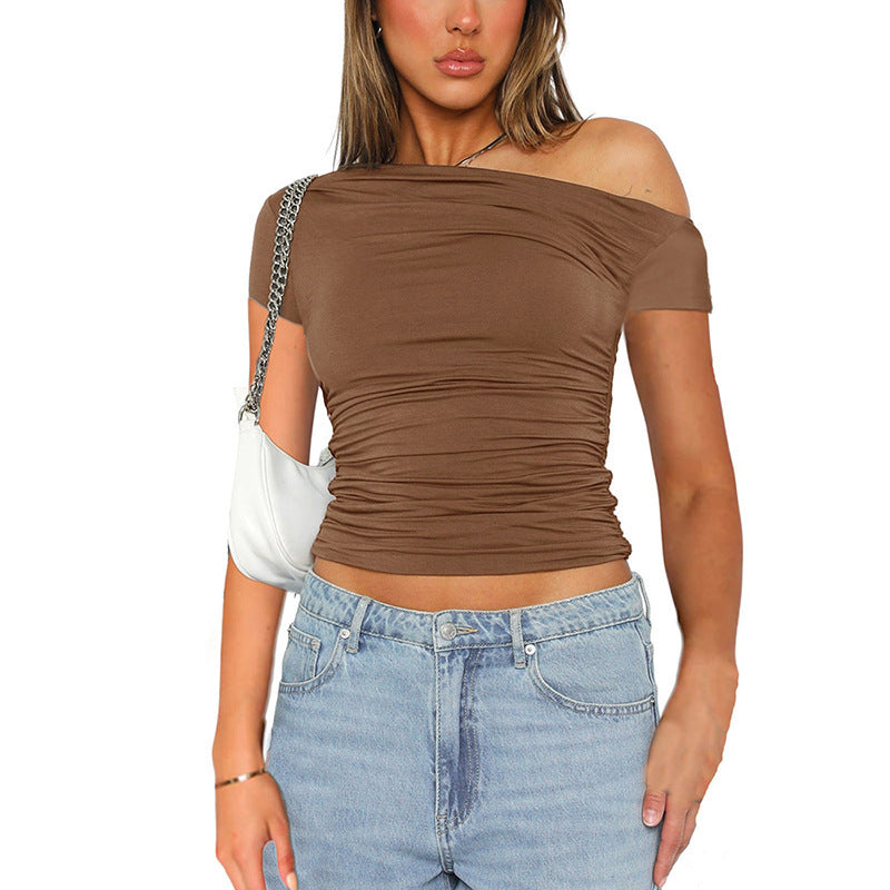 Off-the-Shoulder Shirred Top eprolo