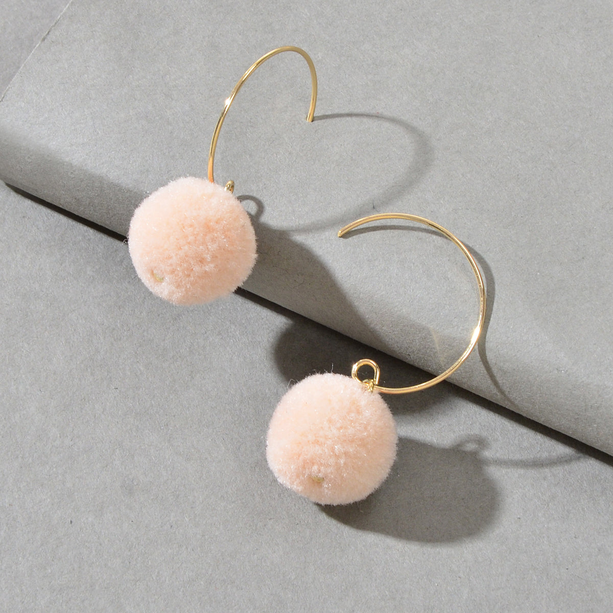 Trendy Accessories Women Dainty Gifts Khaki Green Ball Dangle Gold Hoop Earrings Feelontop Jewellery