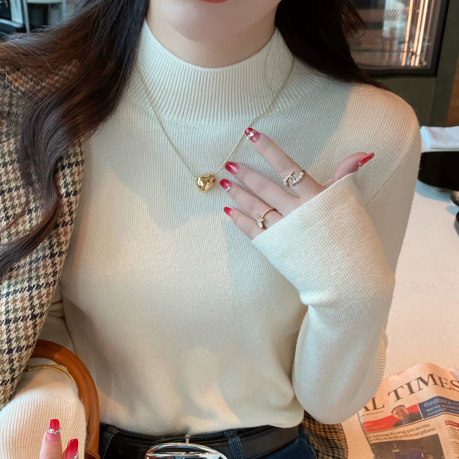 Turtleneck Knitted Sweater top