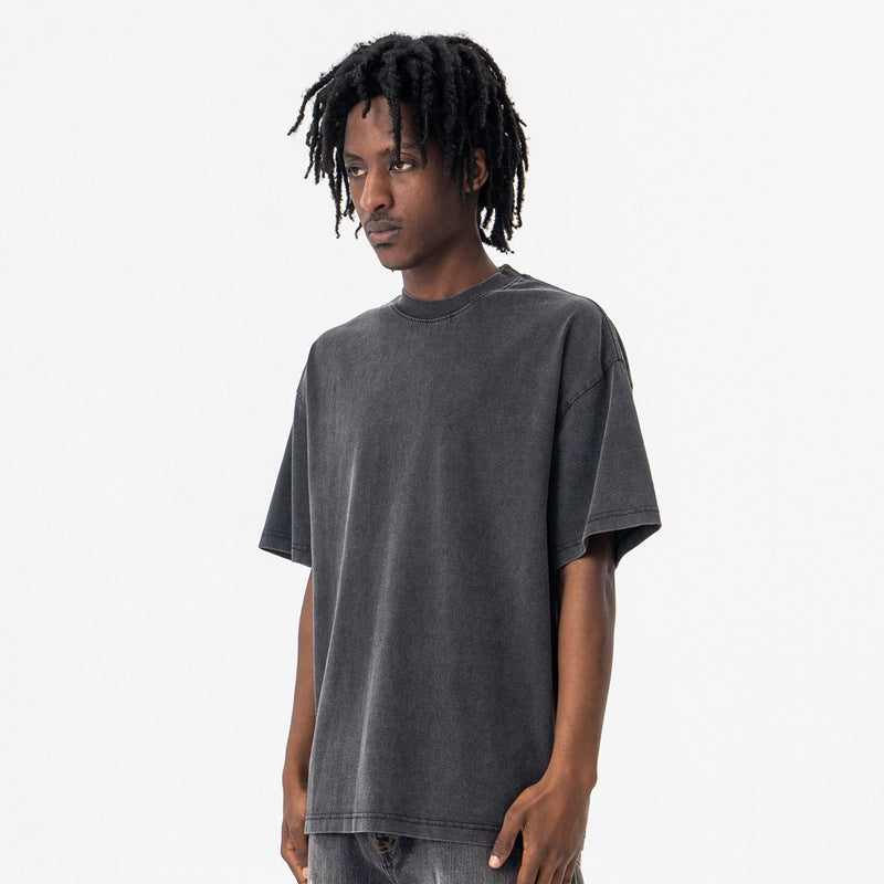 Black Vintage Crew Neck T-Shirt eprolo