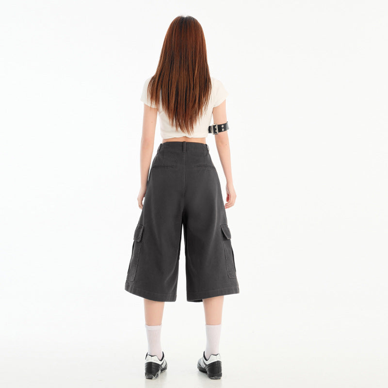 Multi-Pocket Cargo Capri Trousers eprolo