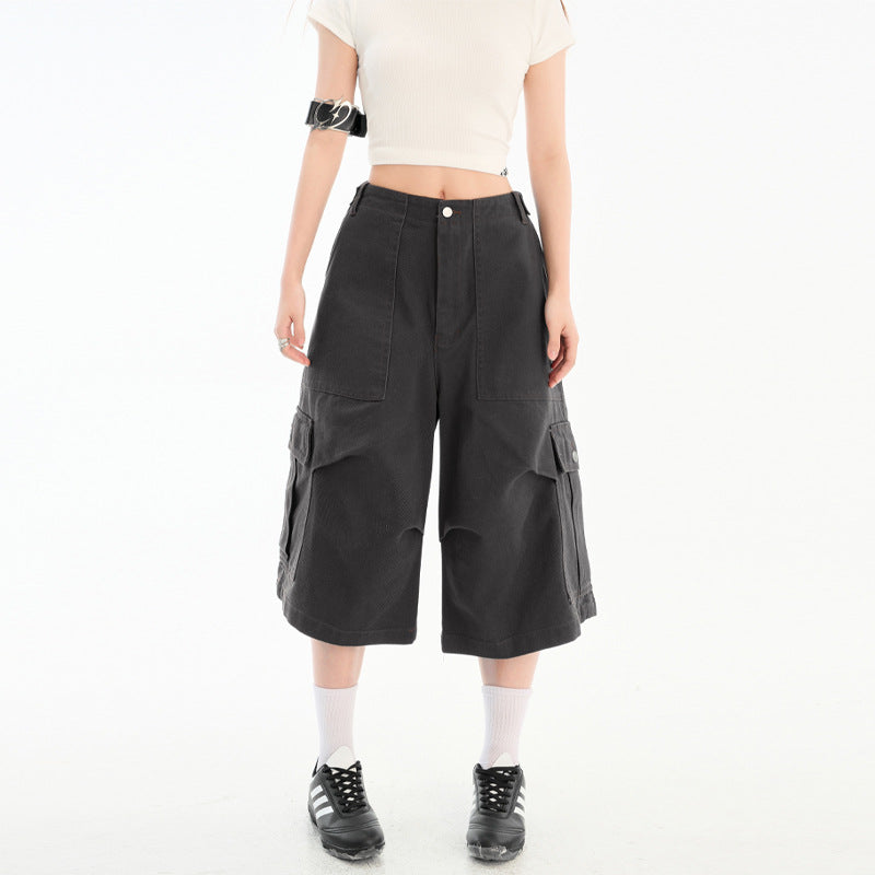 Multi-Pocket Cargo Capri Trousers eprolo