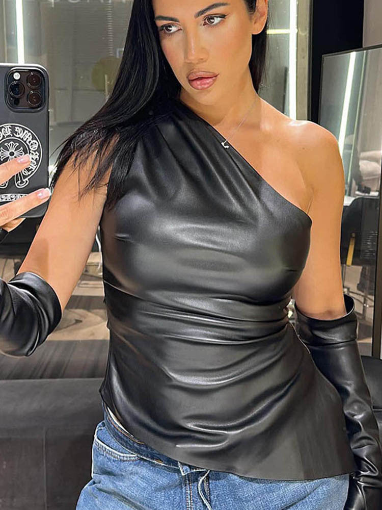 Runway Sleeve Edge Leather Vest