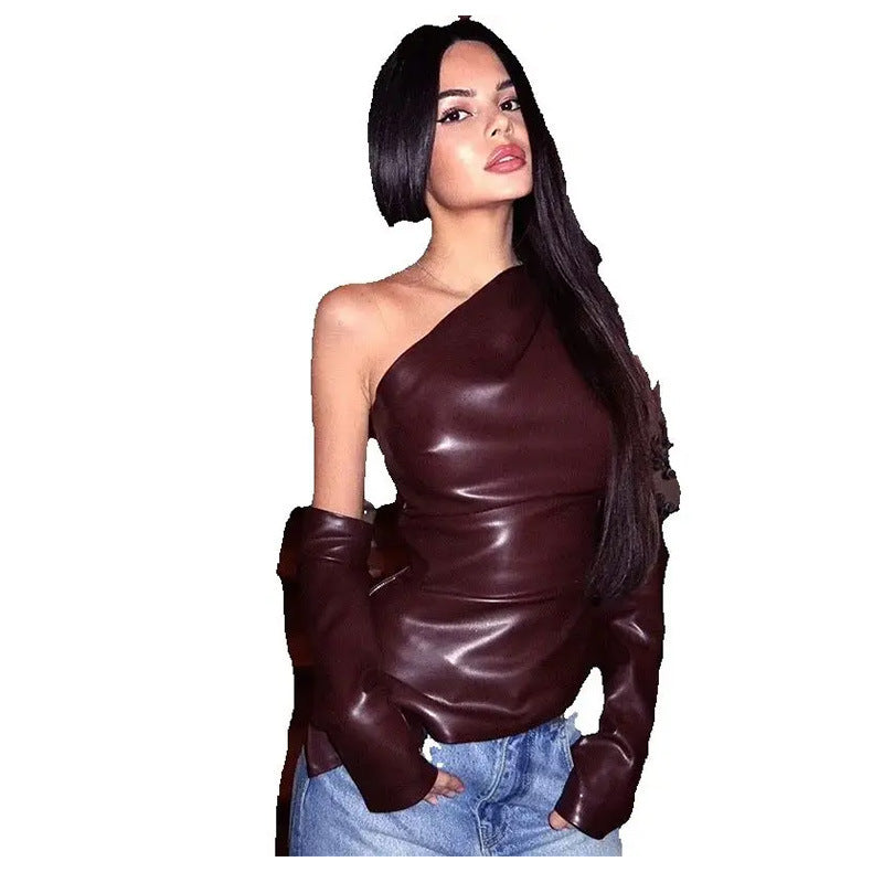 Runway Sleeve Edge Leather Vest