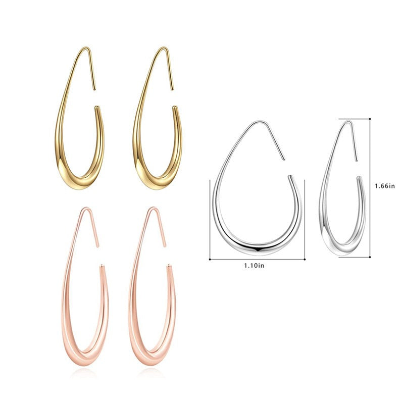 Oval pull-through earrings