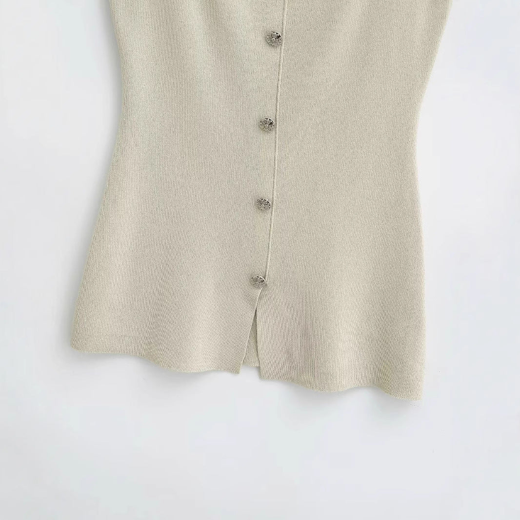Button knit camisole vest eprolo