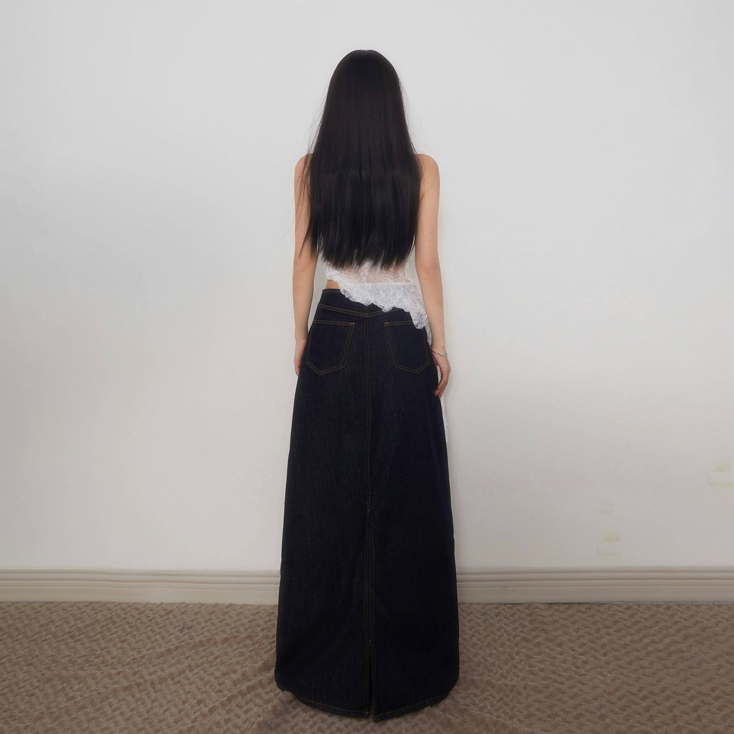 High-Waisted Slit Denim eprolo