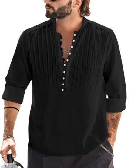 Button Round Neck Shirt eprolo