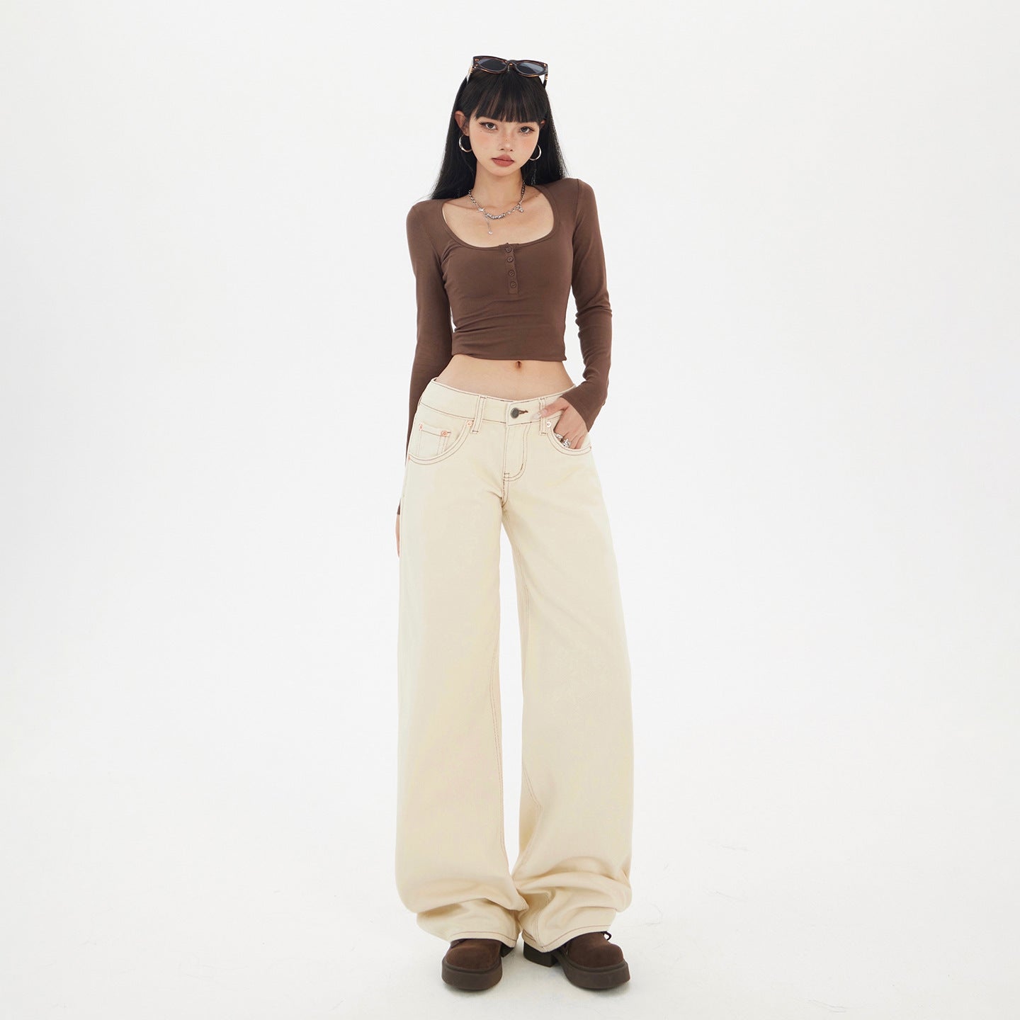 Apricot Versatile Wide-Leg Jeans eprolo