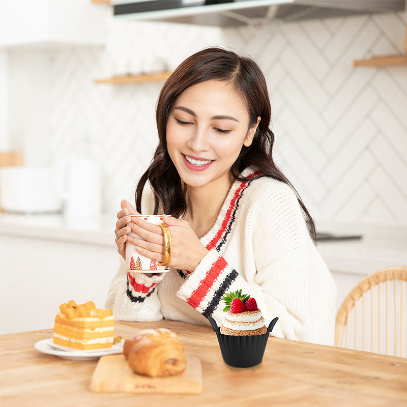 4-6 reusable silicone air fryer liners & baking cups eprolo