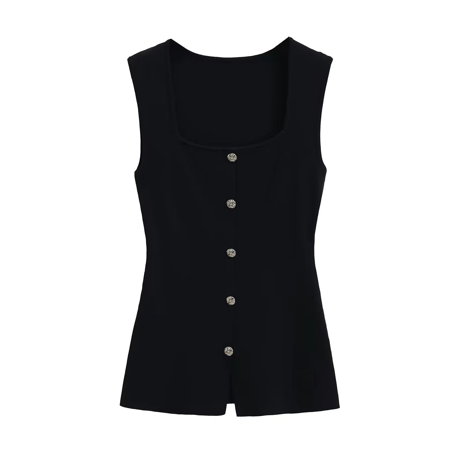 Button knit camisole vest