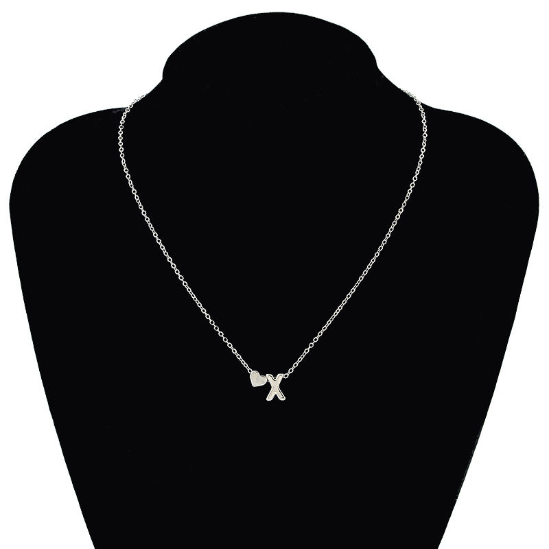 Dainty Heart+Initial Necklace eprolo