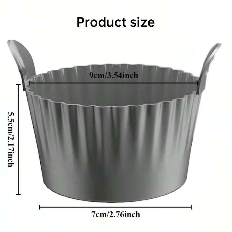 4-6 reusable silicone air fryer liners & baking cups eprolo