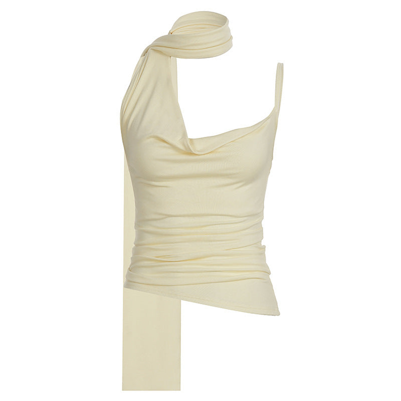Minimalist collar scarf top eprolo