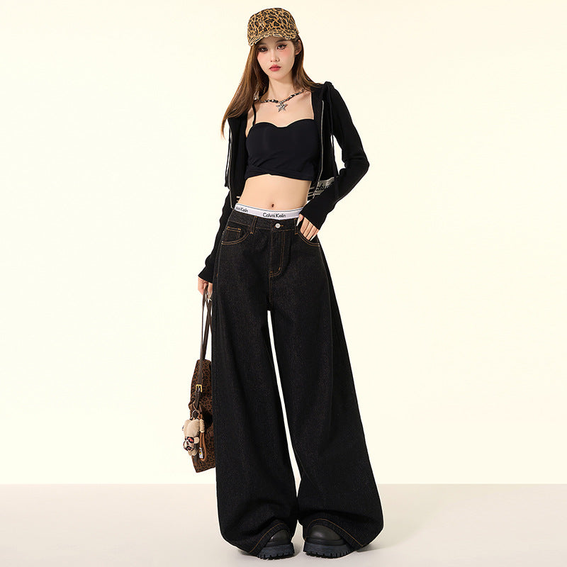 Loose Fit Wide-Leg Denim Trousers eprolo