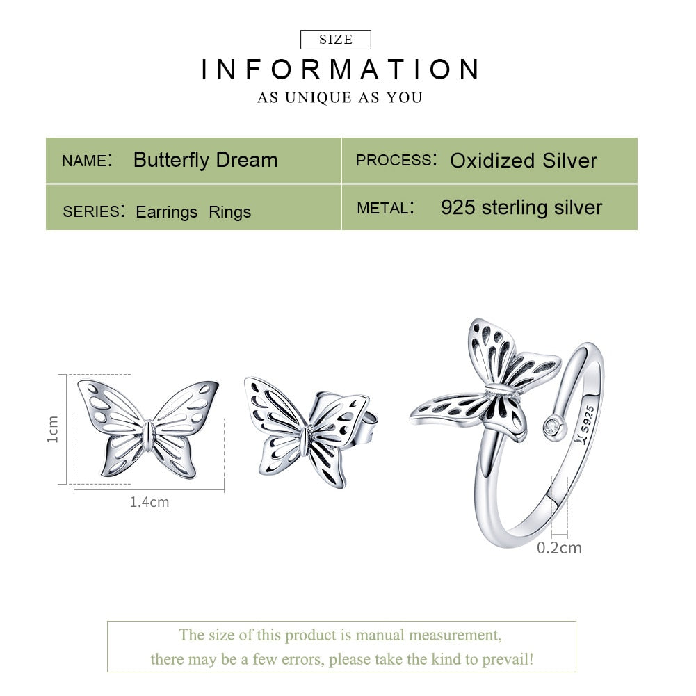 Butterfly Sterling Silver Jewelry Set eprolo