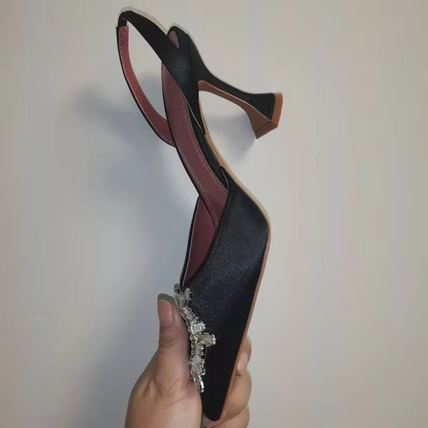 Luxury Crystal Slingback High Heels