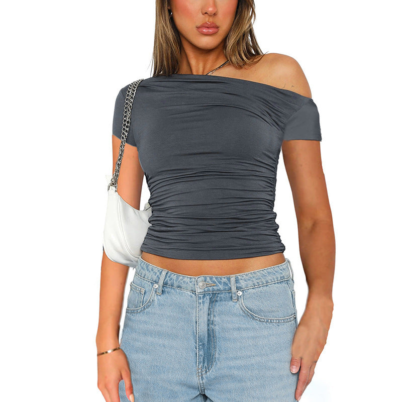 Off-the-Shoulder Shirred Top eprolo