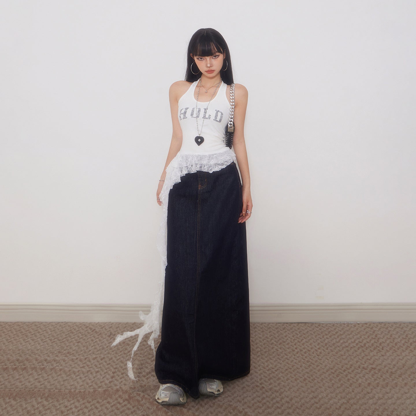 High-Waisted Slit Denim eprolo