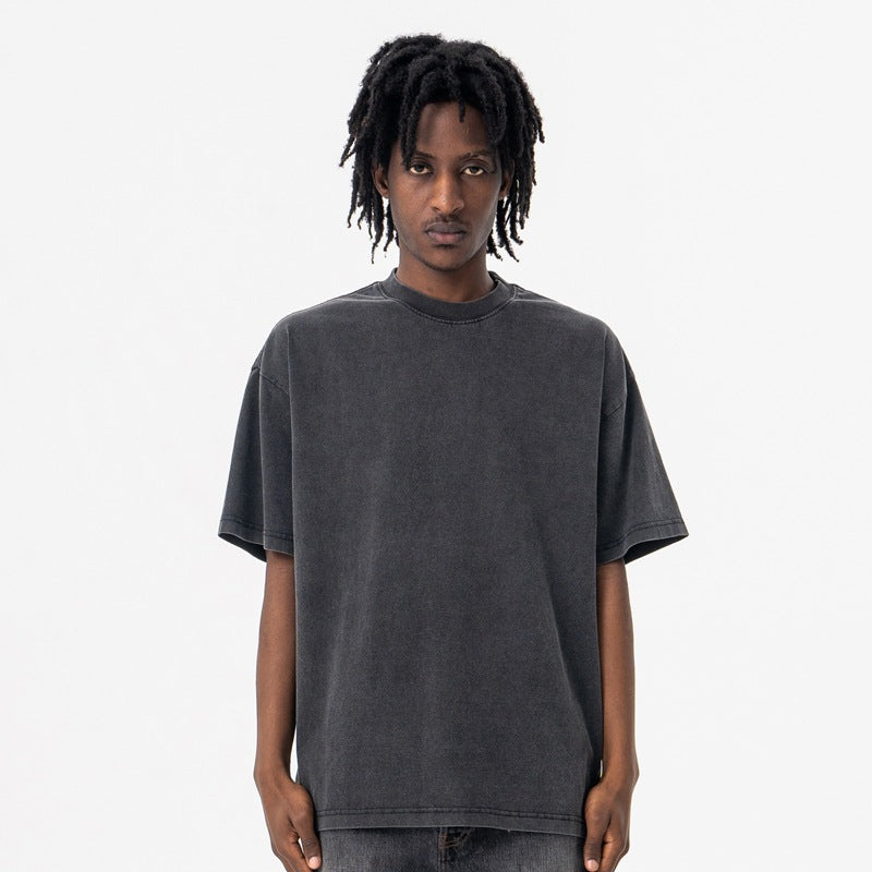 Black Vintage Crew Neck T-Shirt eprolo
