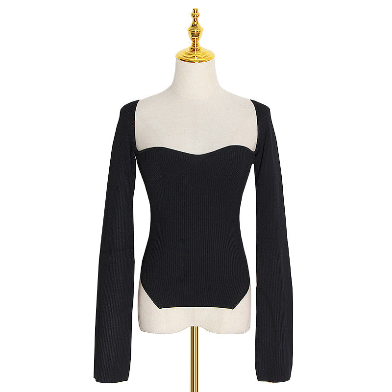 Heartfelt Curved Hem Knitted Sweater eprolo