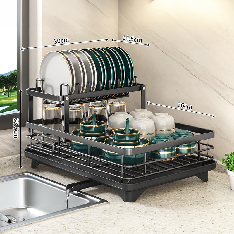 Dish Drying Rack with Adjustable Stainless Steel Organizer eprolo
