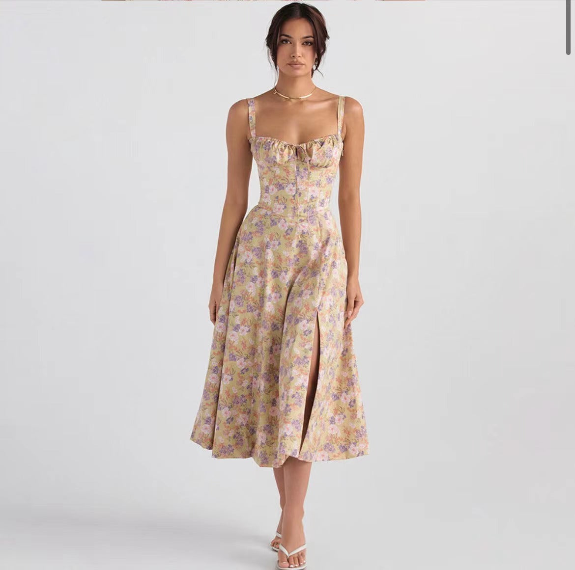 Maxi floral slip backless Dress eprolo