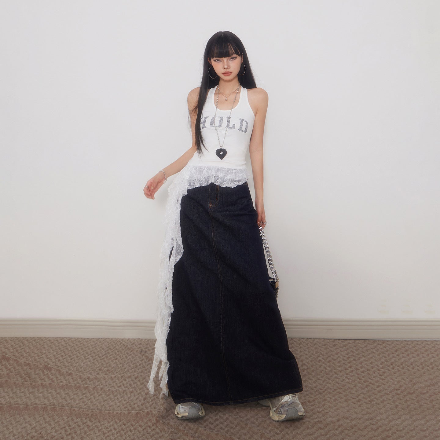 High-Waisted Slit Denim eprolo