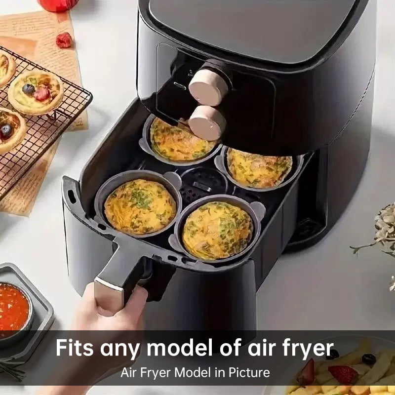 4-6 reusable silicone air fryer liners & baking cups eprolo