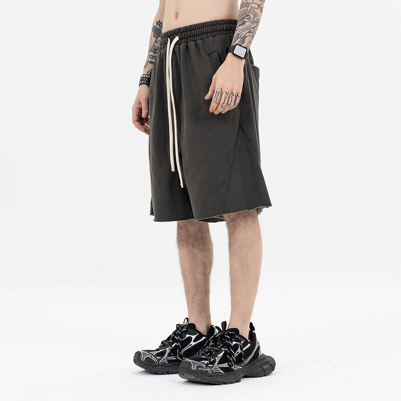 Classic BF Lazy Style Drawstring Spliced Sports Shorts eprolo