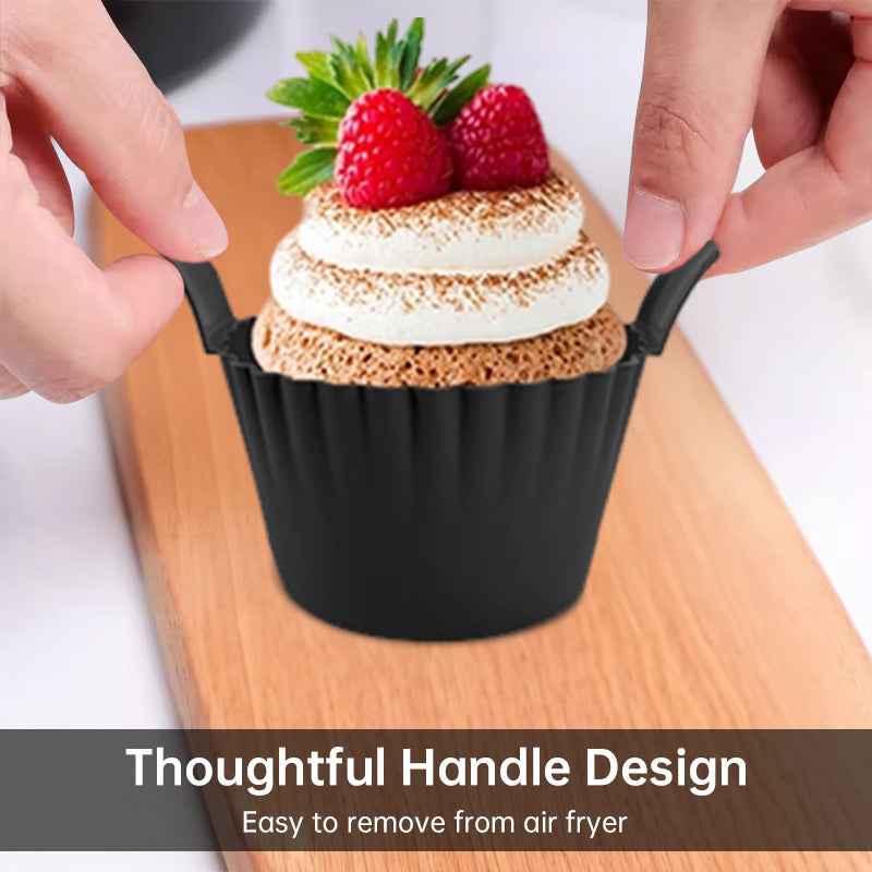4-6 reusable silicone air fryer liners & baking cups eprolo