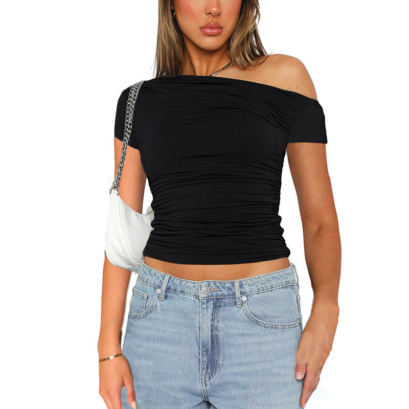 Off-the-Shoulder Shirred Top eprolo