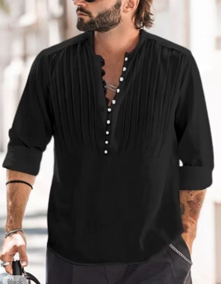 Button Round Neck Shirt eprolo