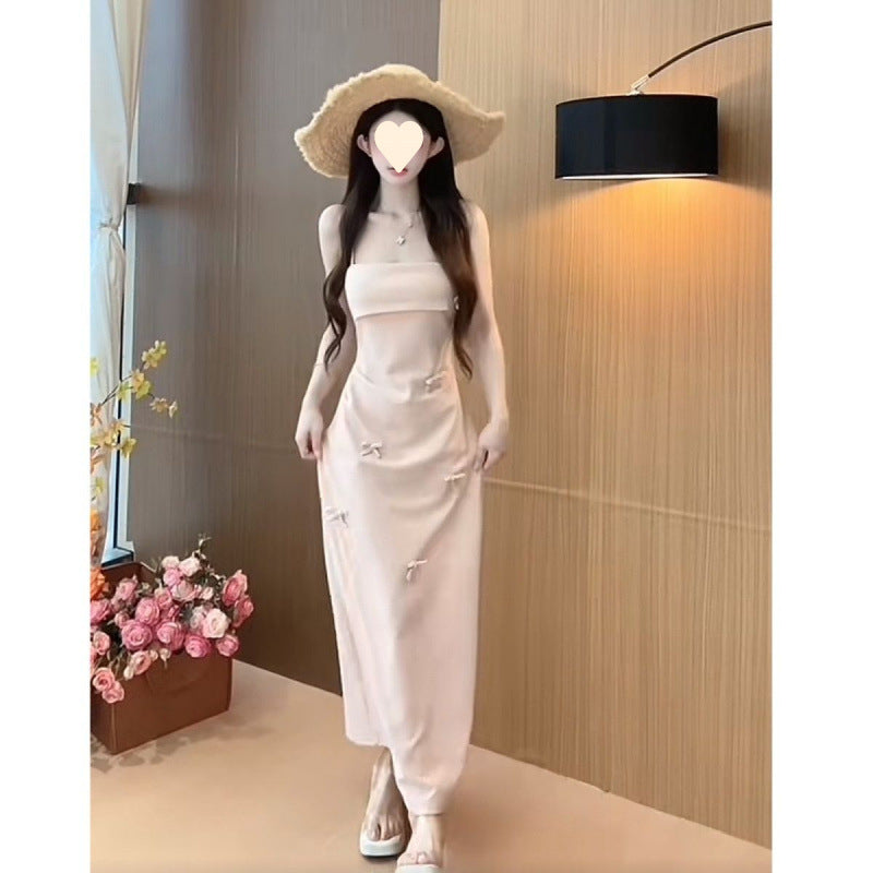 Strapless Bow Tube Top Dress eprolo