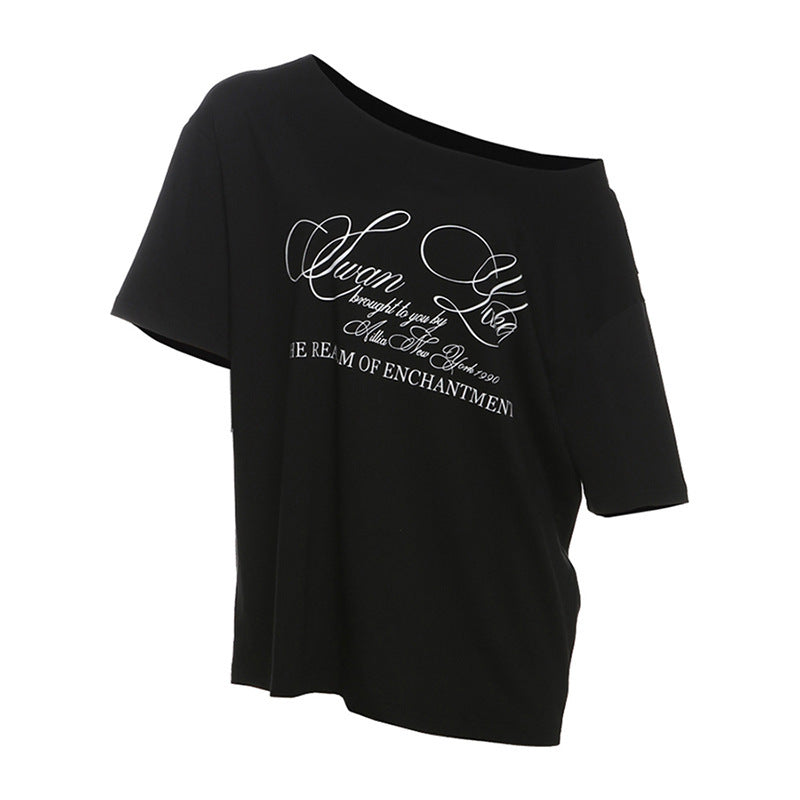 Off-Shoulder Short Sleeve Street Shirt
