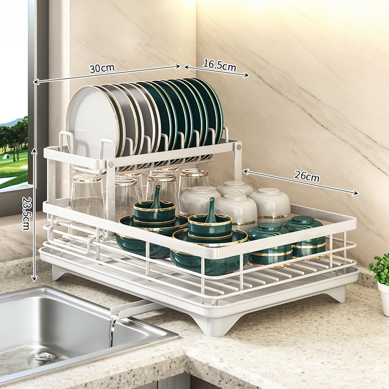 Dish Drying Rack with Adjustable Stainless Steel Organizer eprolo