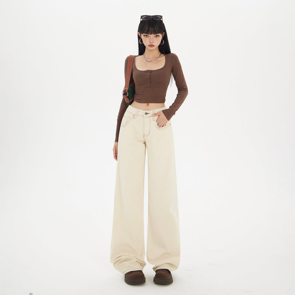 Apricot Versatile Wide-Leg Jeans eprolo