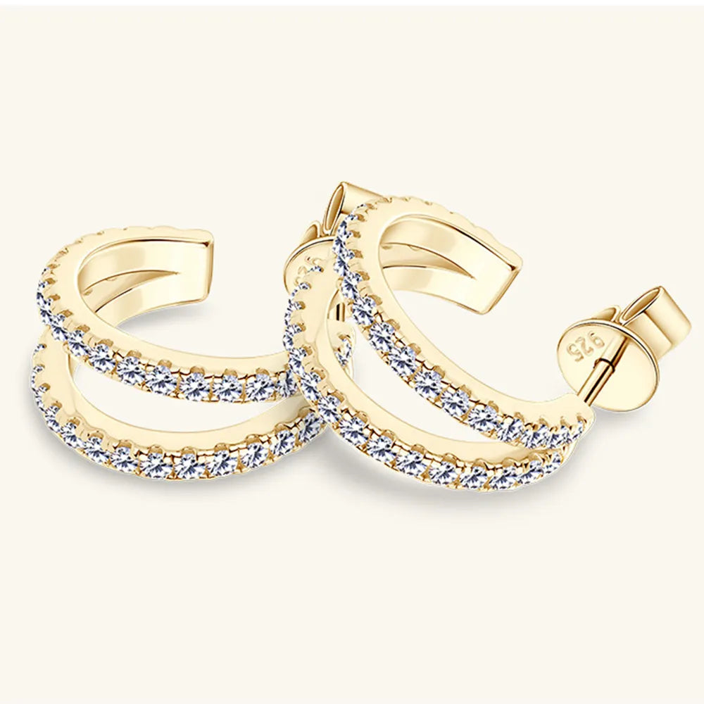 Moissanite C-Hoop Earrings eprolo