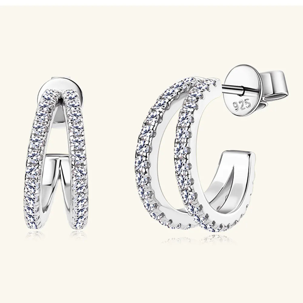Moissanite C-Hoop Earrings eprolo