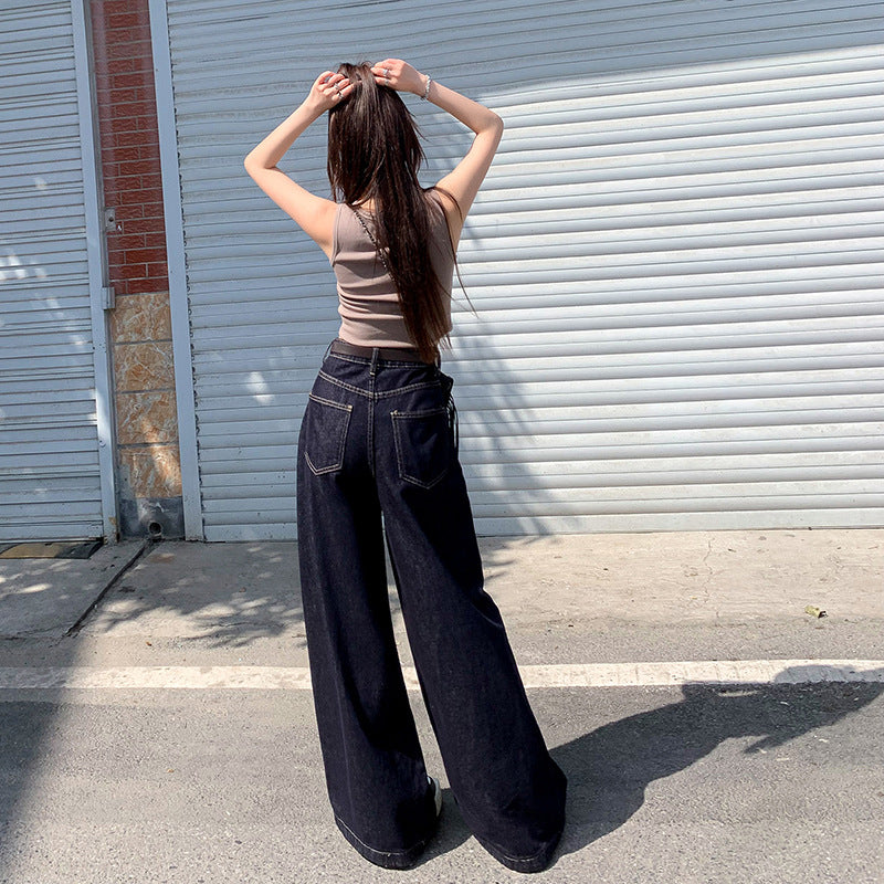 Loose Fit Wide-Leg Denim Trousers eprolo