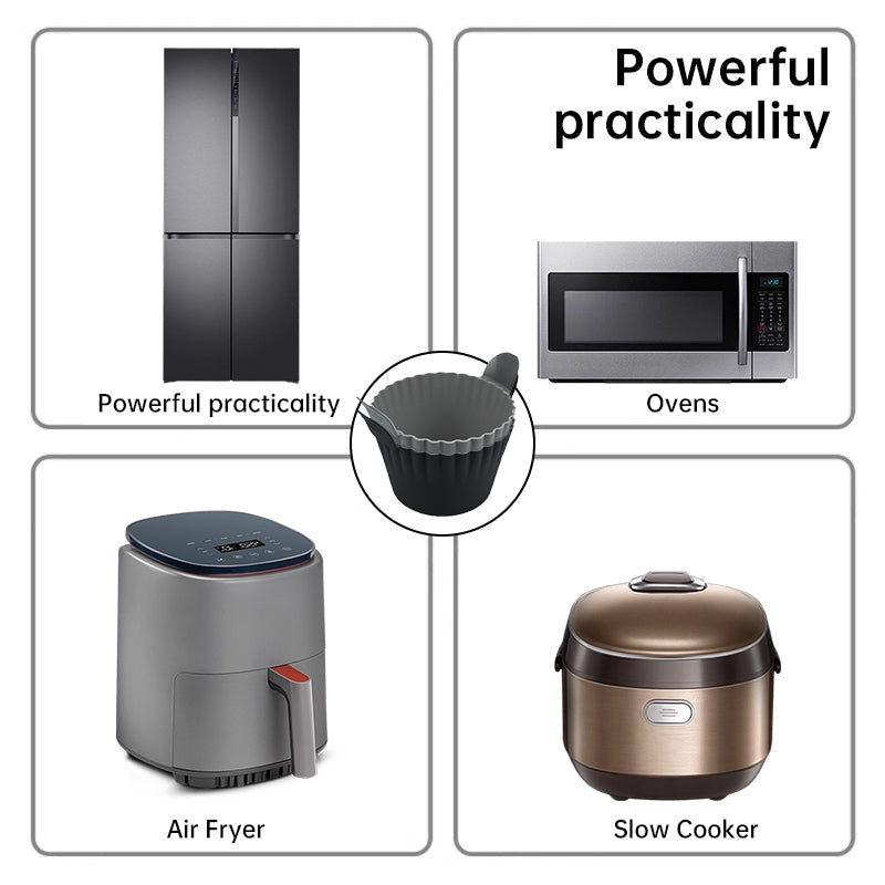 4-6 reusable silicone air fryer liners & baking cups eprolo