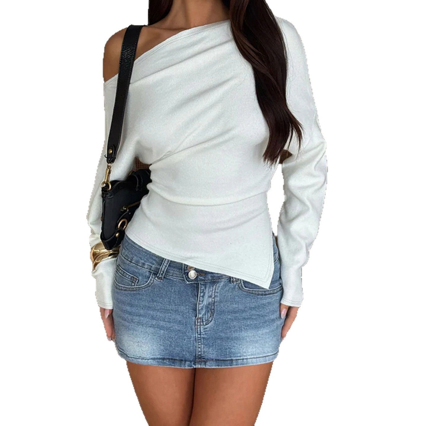 Slant Neck Off-Shoulder Top eprolo