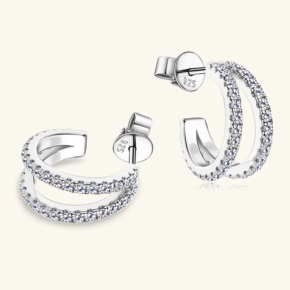 Moissanite C-Hoop Earrings eprolo